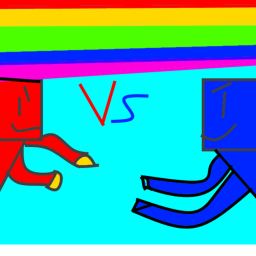 Red VS Blue Rainbow gang style