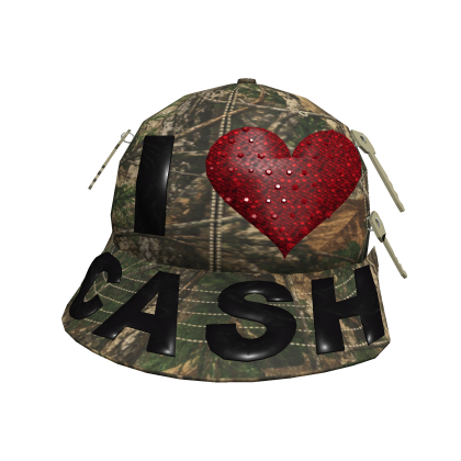 Camo Cap I Love Cash Y2K