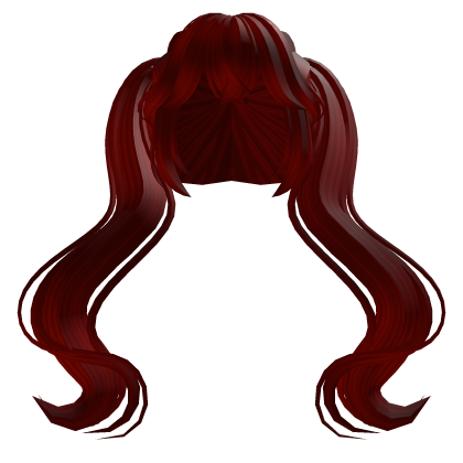 Trendy Long Wavy Pigtails with Bangs [Red] Roblox item