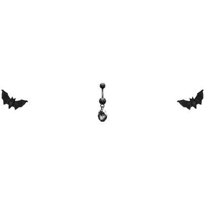 1.0 gothic black bat wings hip + belly piercing