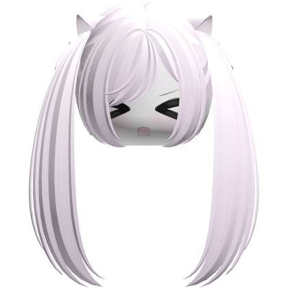 Kawaii Moe Light Pink Pigtails w Cat Ears