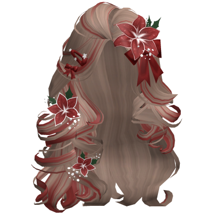 ♡ Christmas Blowout w/ Flowers (Brown & Red)