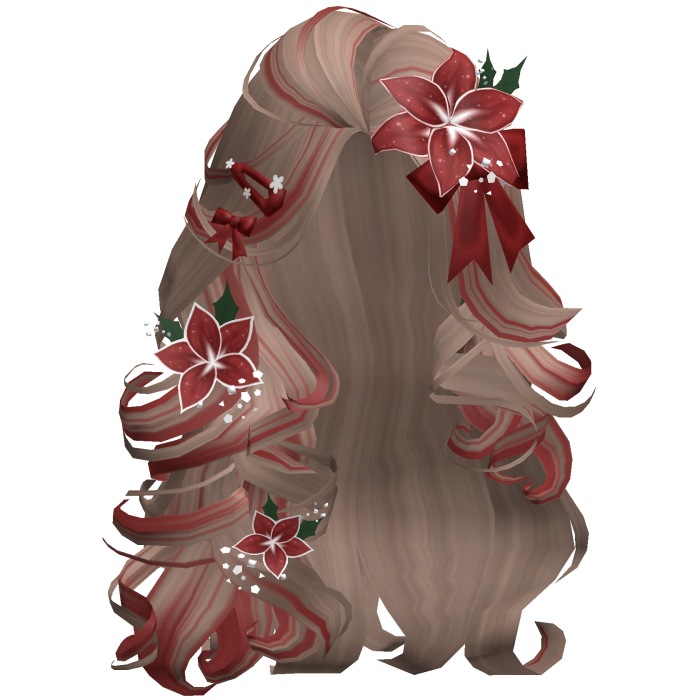 ♡ Christmas Blowout w/ Flowers (Brown & Red)
