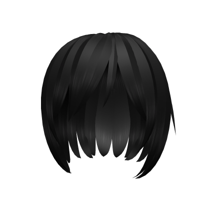 Cute Emo Short Black Hair Bob with Wispy Bangs