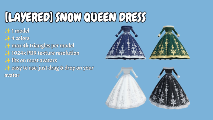 [Layered] Snow queen dress preview 1