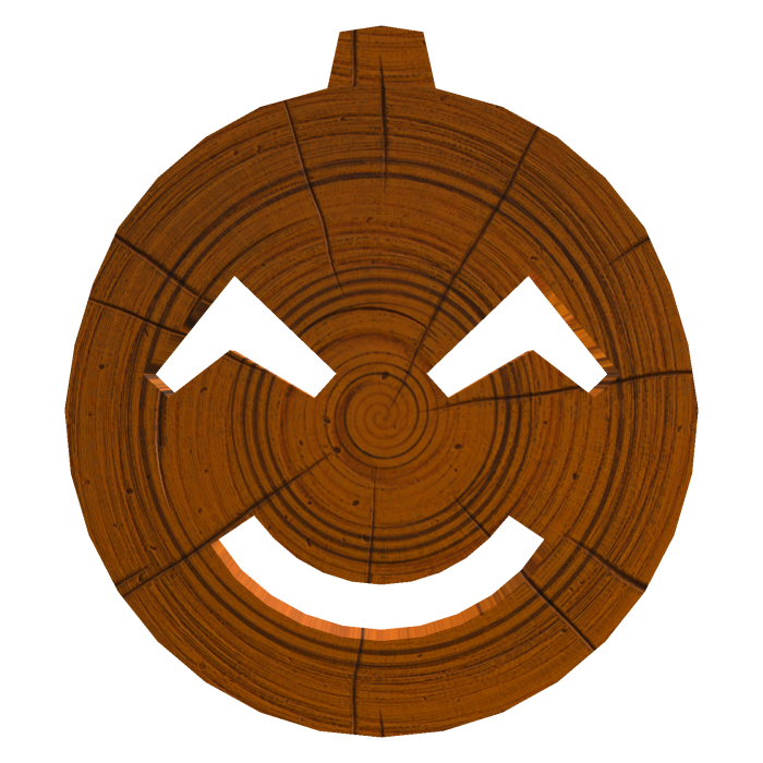Wood Pumpkin Friend Mask Happy Smile