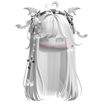 Vamp Straight  Hair w/Headband (White)