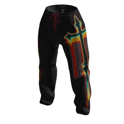 Capsule Rave Gothic  Y2K print trackpants black