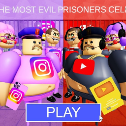 INSTA-GRAM VS YOUTUBE POLICE PRISON RUN! (Obby)