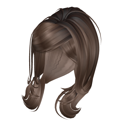 smooth side swept ponytail hair brown Roblox item