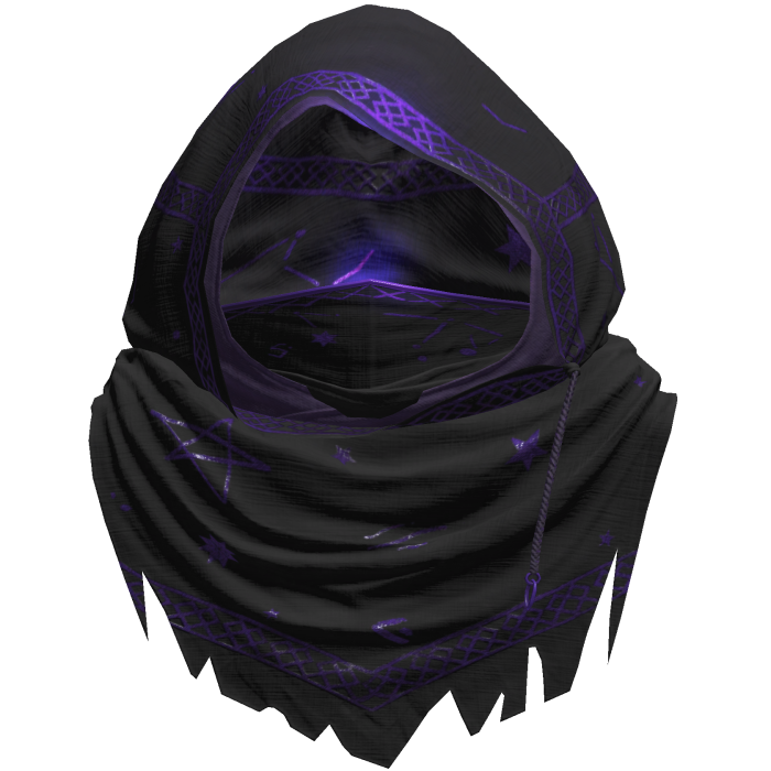 Black Sorcerer Distressed Rune Hood