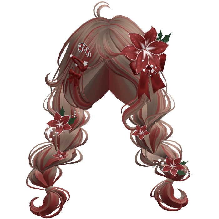 ♡ Christmas Preppy Flower Braids (Brown & Red)