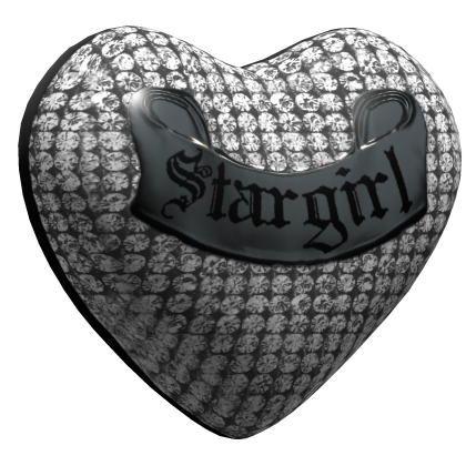 Black Stargirl Heart Stud Earrings