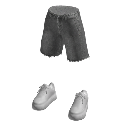 Washed Grey Denim Jorts