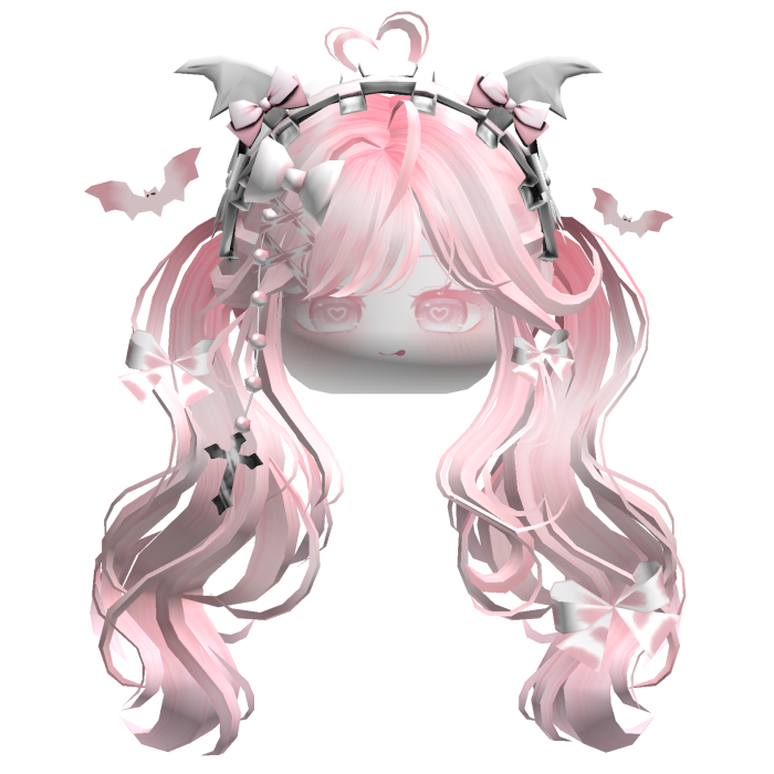 Goth Wavy Pigtails w/Headband (Dark Red)
