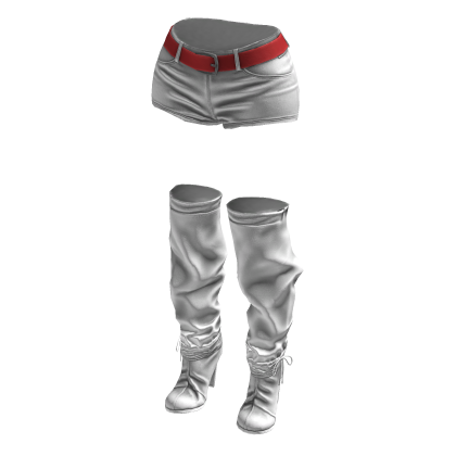 Shorts Gothic Boots (White Red)