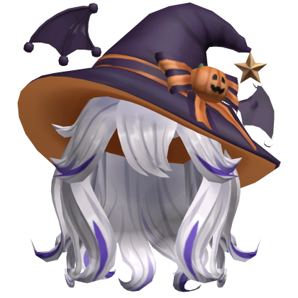Halloween anime silver hair with hat 