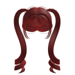 red valentine curly long pigtails hair with bangs