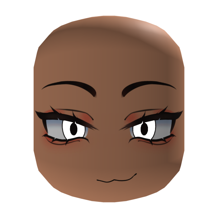 Smug Female Face Recolorable Eyes - Nougat