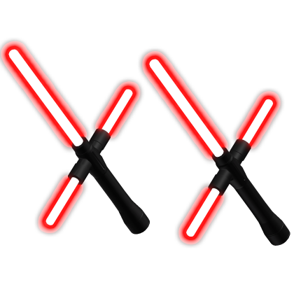 Glowing Dual Bladed Laser Saber Swords Red