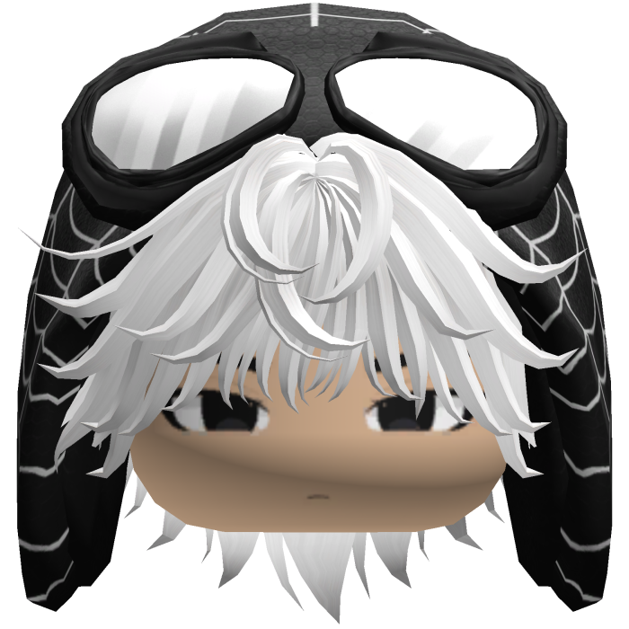 Spider Black Hood Boy Messy White Hair w/ Face