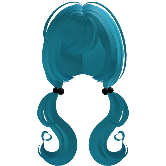 ♡ adorable heart moe pigtails in cyan