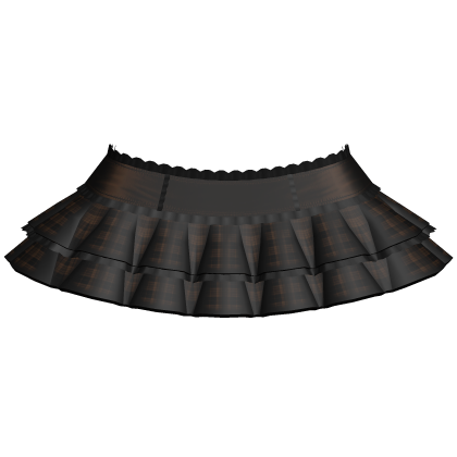 Dark Brown Emo Gothic Plaid Layered Ruffle Skirt