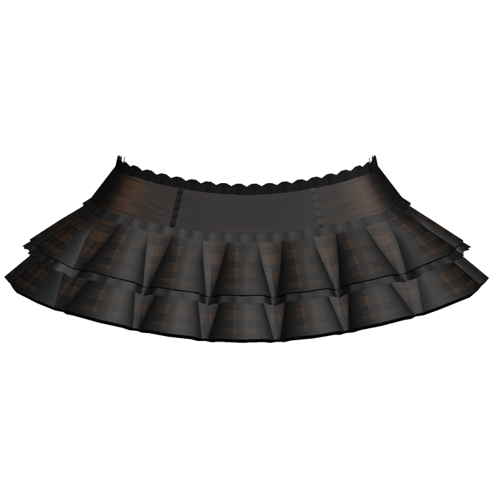 Dark Brown Emo Gothic Plaid Layered Ruffle Skirt