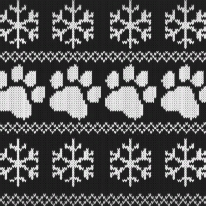 Black Cat Christmas Sweater Paws