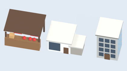 Low Poly Building Pack House Shop Castle x29 preview 7