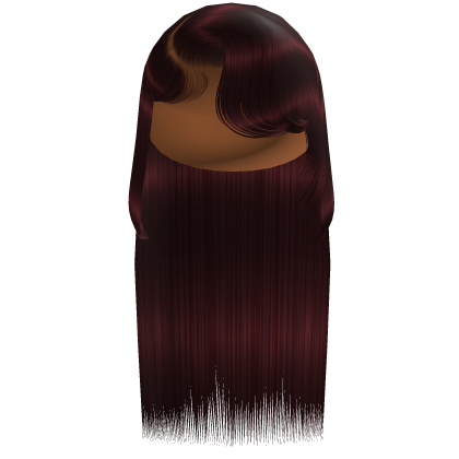 Sleek Side Swoop Bang Straight Hair (Red)