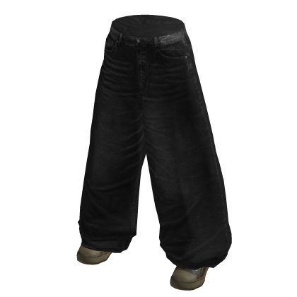 Black Waxed Cotton Pants