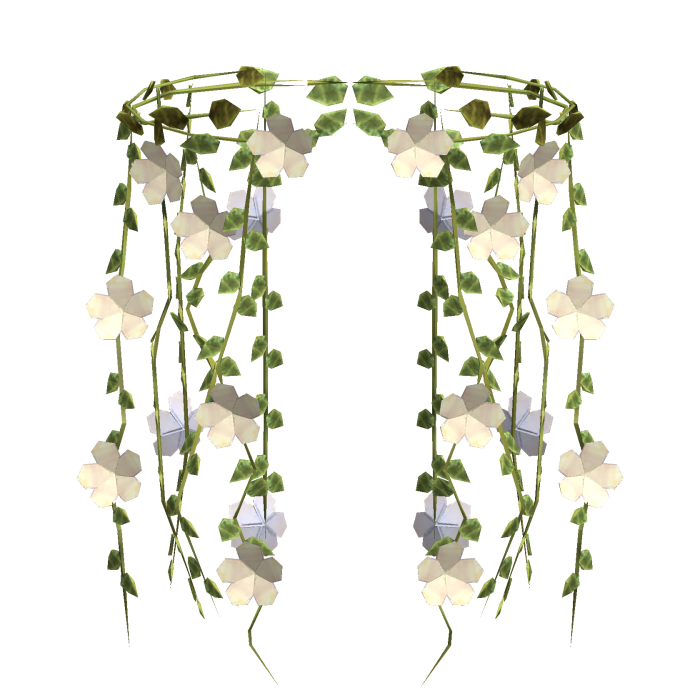White Flower Crown Flowing Hair