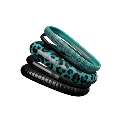 Teal Leopard Print Scene Bracelets 2000s Y2K