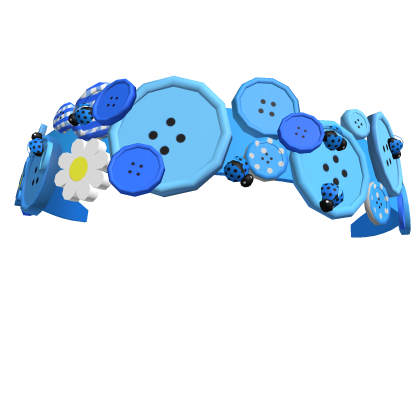 Gyaru button polka dot lady bug headband blue