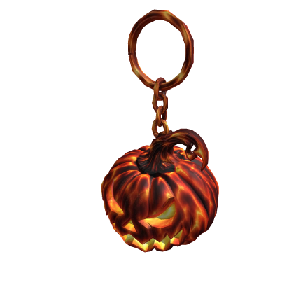 Flaming Pumpkin Keychain Head