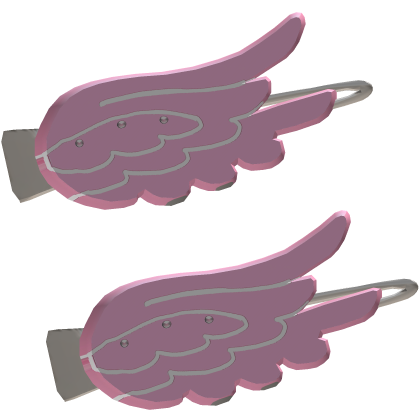 Pink Angel Wings Hair Clips (Front)