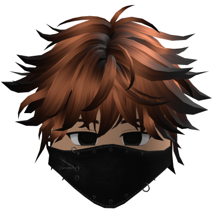Cute Emo Boy Mask Black Y2K emo ( orange )