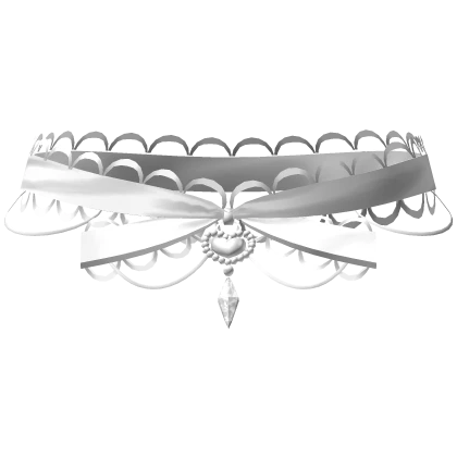 シールームリン　Magnesite chibi heart choker ✧ kawaii white lace heart choker | Roblox Item - Rolimon's