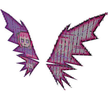 Glitchy Pink Girly Wings 