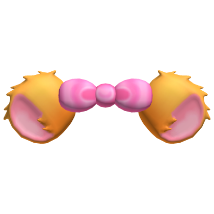 🍀cute hamtaro kawaii ears w pink bow 