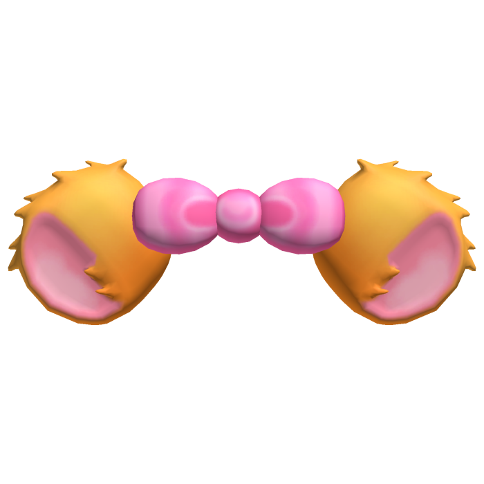 🍀cute hamtaro kawaii ears w pink bow 