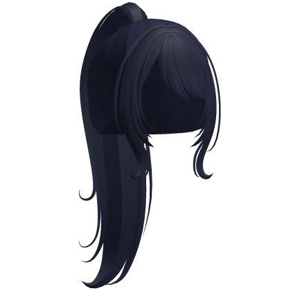 Long Ponytail Midnight Blue Hair W Bangs Roblox item