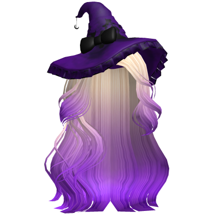 Halloween Side Swept Witch Hair (Blonde & Purple)