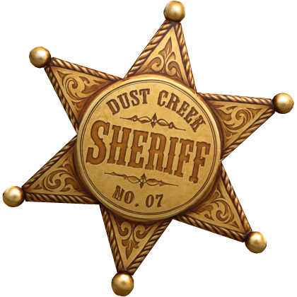 Golden Wild West Sheriff Badge