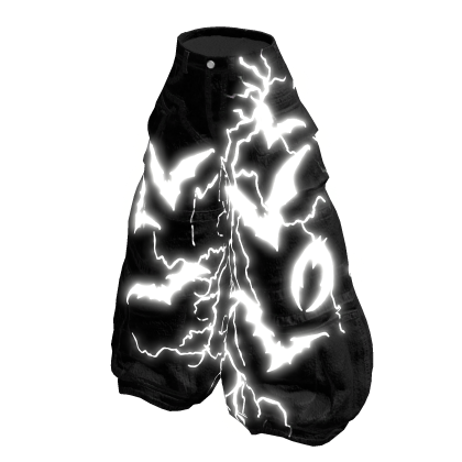 GLOWING Thunder Emissive Black Baggy Jeans