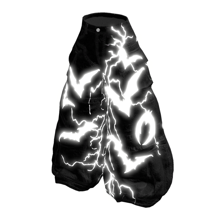 GLOWING Thunder Emissive Black Baggy Jeans