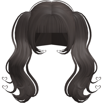 ʚiɞ ．adorb heart dolly pigtail in dark brown ♡  Roblox item