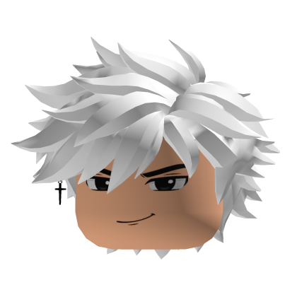 Anime White Spiky Hair Roblox item