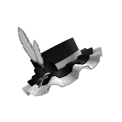 ♡ Black/White Ruffle Doll Hat Ribbon Cross Charm Roblox item